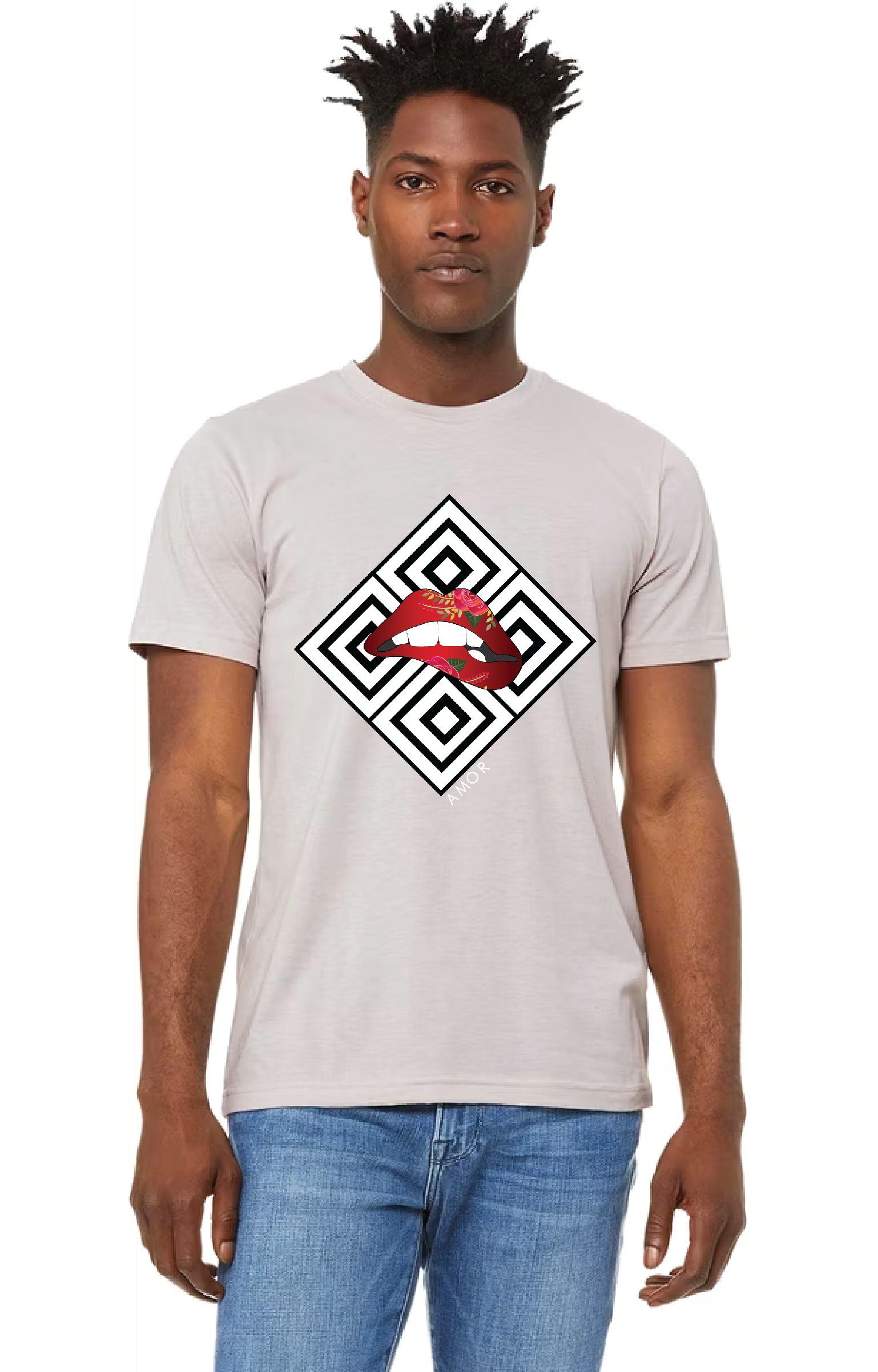 Unisex Short sleeve T-shirt_Amor Lips