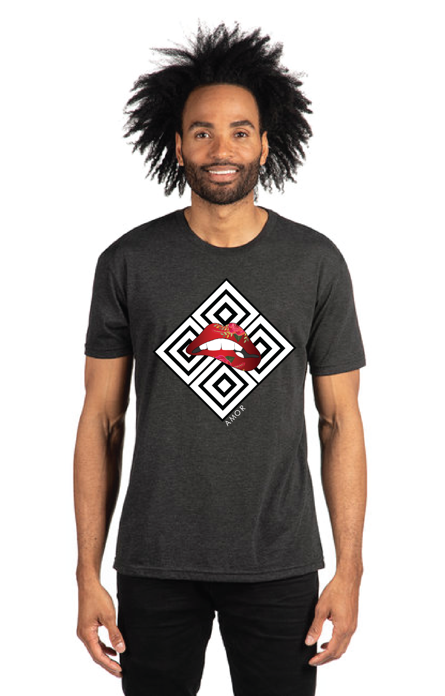Unisex Short sleeve T-shirt_Amor Lips