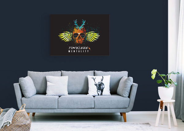 Canvas_Timeless Mentality Skull-wings w/ Horns