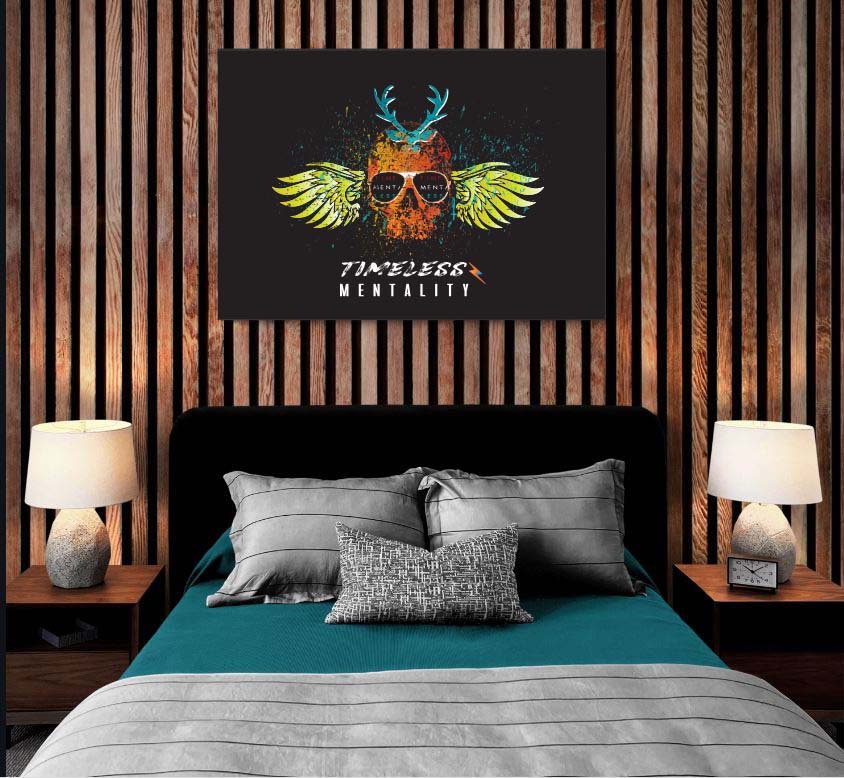 Canvas_Timeless Mentality Skull-wings w/ Horns