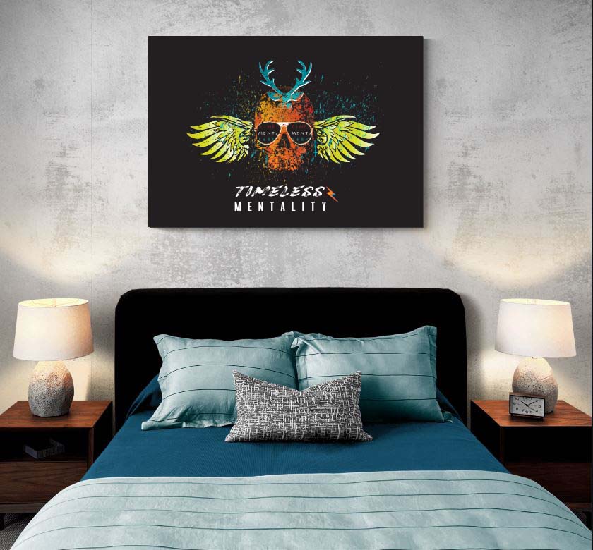 Canvas_Timeless Mentality Skull-wings w/ Horns