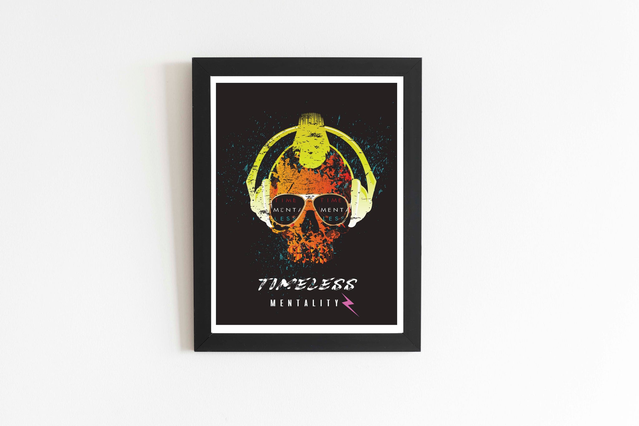Photo Print_Timeless Mentality Skull_Punk Head Phones