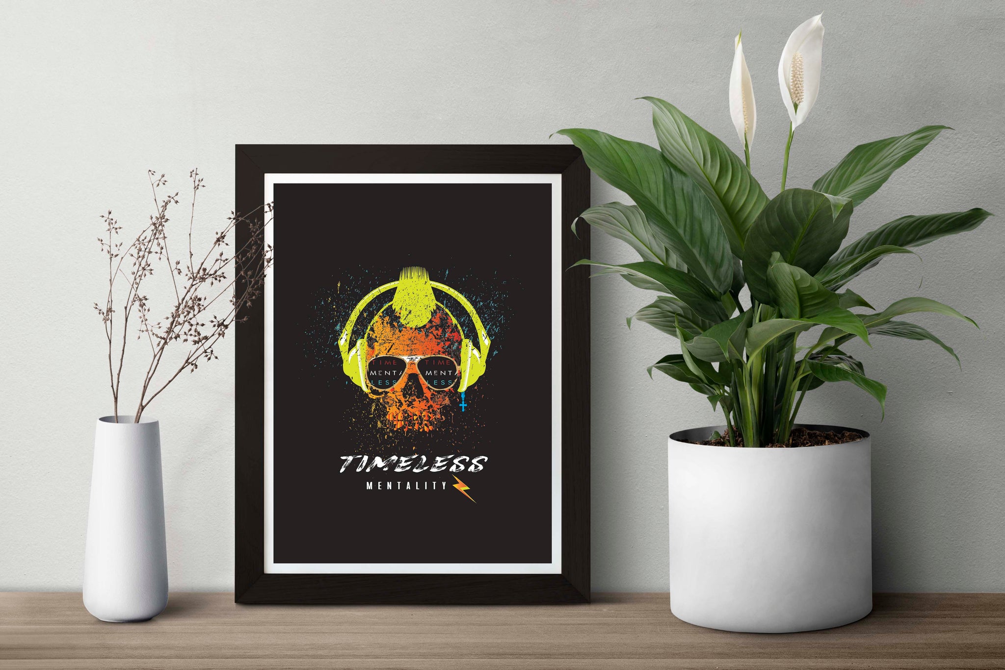 Photo Print_Timeless Mentality Skull_Punk Head Phones