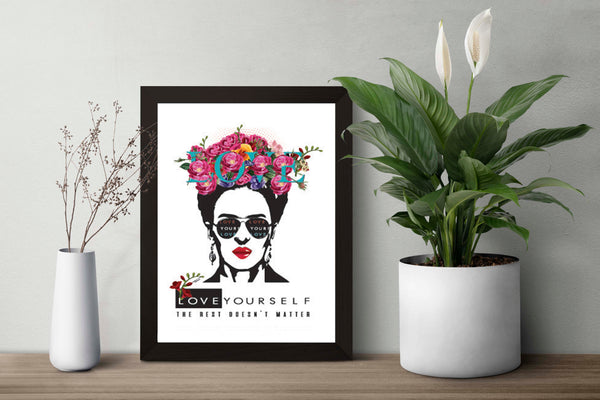 Photo Print_Love yourself w/ flowers_Frida Kahlo