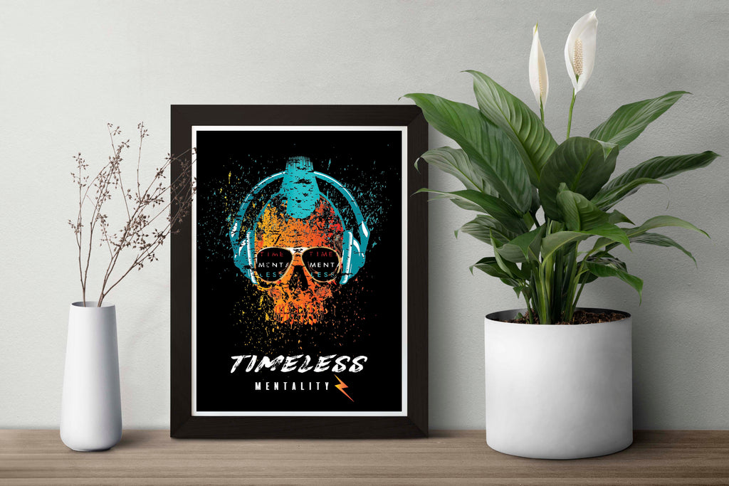 Photo Print_Timeless Mentality Skull_Punk Head Phones