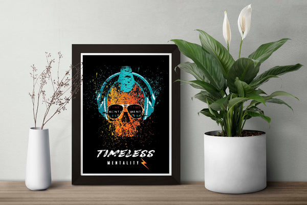 Photo Print_Timeless Mentality Skull_Punk Head Phones