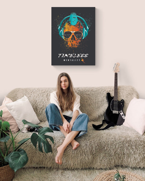 Canvas_Timeless Mentality Skull_Punk Head Phones